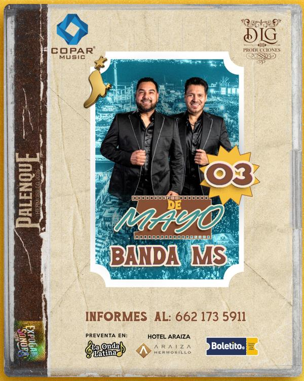 boletos Banda MS palenque hermosillo expogan 2026