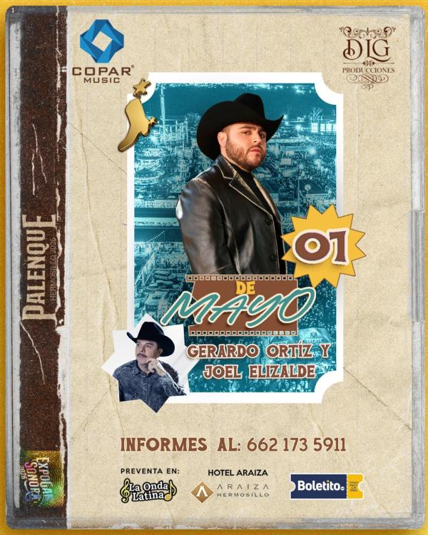boletos Gerardo Ortiz palenque hermosillo expogan 2026